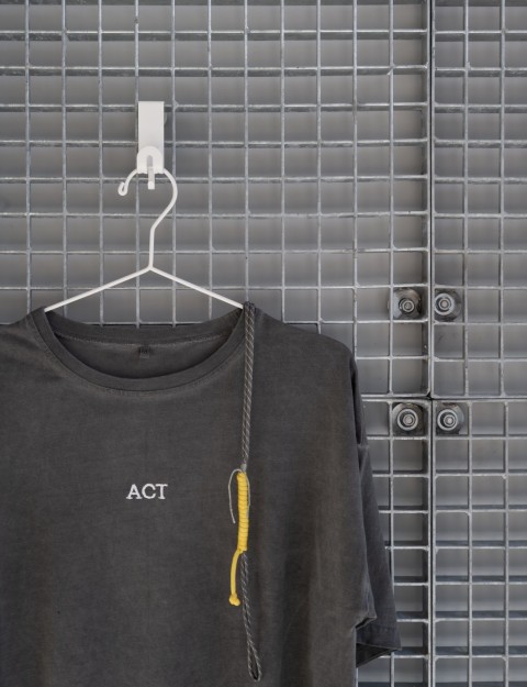 Act.now Sport Studio interior detail with sports fabric and branding elements