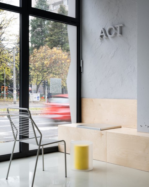 Act.now Sport Studio locker and support area with compact functional layout