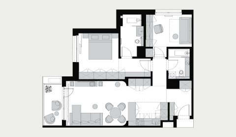 Floor plan drawing of Belgrade Waterfront Apartment