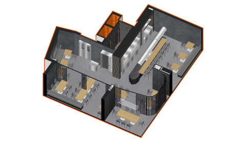 Hookah Restaurant axonometric drawing