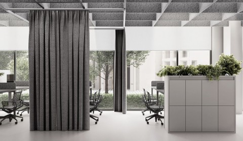 Cinema hall and amphitheater zone in Office for IT company concept