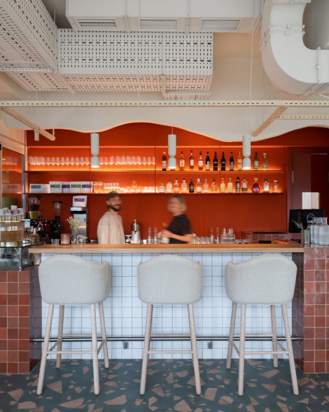 Peers restaurant terrace and industrial metal structure in Belgrade