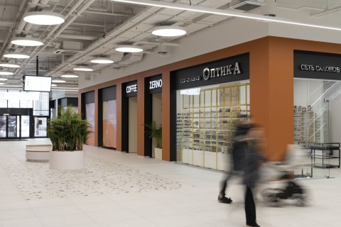 Retail portal and corridor view inside Siesta Shopping Center