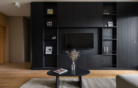 Calm bedroom interior with warm neutral tones in Vracar Apartment