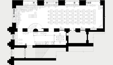 Floor plan drawing of Yandex x ITMO laboratory