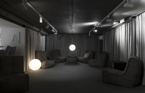 Coffee point and informal discussion area inside Yandex x ITMO laboratory