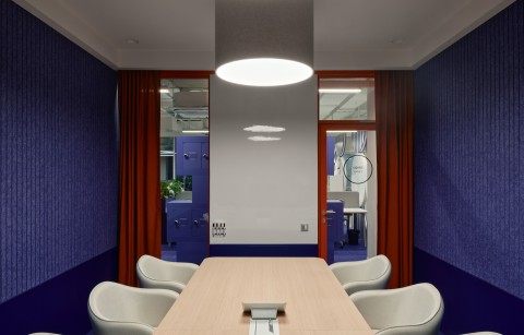 Lounge area with integrated seating at Yandex Office 03