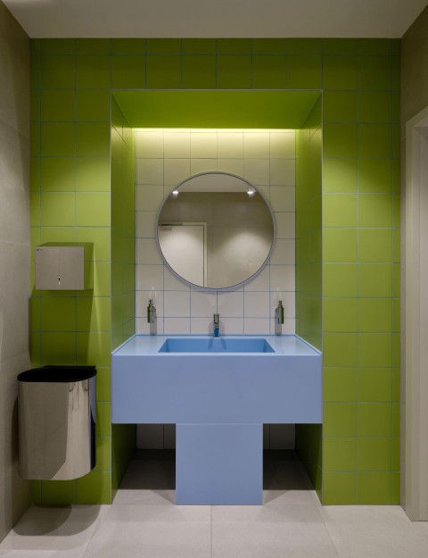 Vertical view of a social area at Yandex Office 03