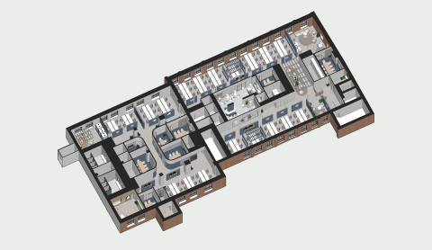 Floor plan drawing of Yandex Office 02 third floor layout