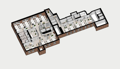 Yandex Office 01 architectural drawing and material layout