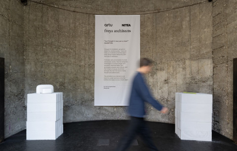 Wide final installation view of the chair exhibition